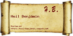 Heil Benjámin névjegykártya